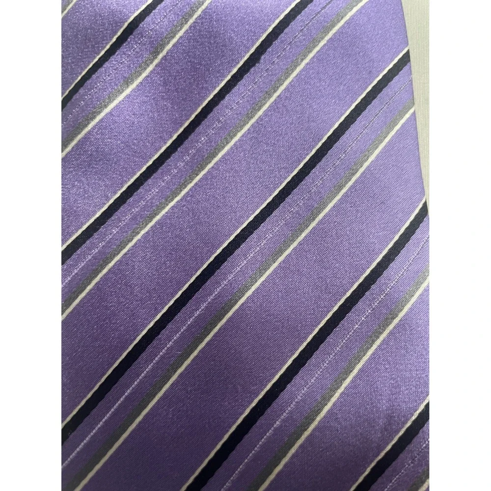Donald J Trump Signature Collection Tie Purple Striped Silk Business Presidental